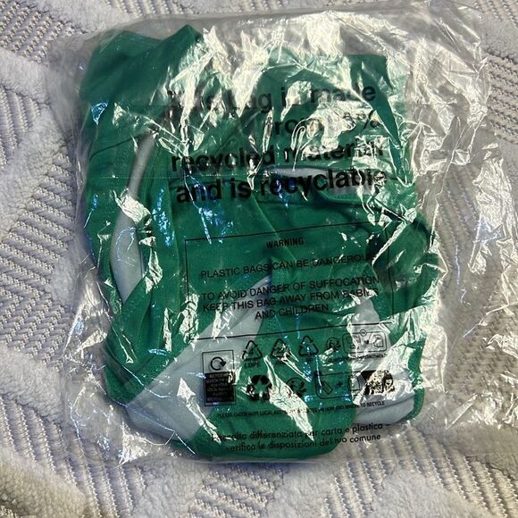 PRETTY LITTLE THING - Plus Green Hammered Trim Bikini Bottoms - Picture 6 of 6